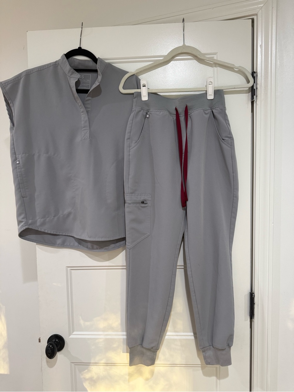 FIGS Cement Gray Scrub Set